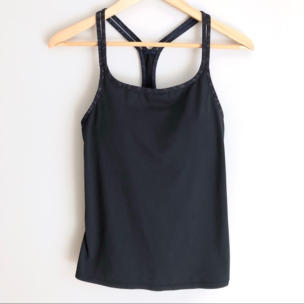 Fabletics Black Tank Top w/ built in bra straps